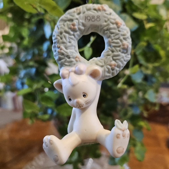 Precious Moments Other - Enesco Precious Moments Christmas Ornament Figurine "Hang On For the Holly Days"